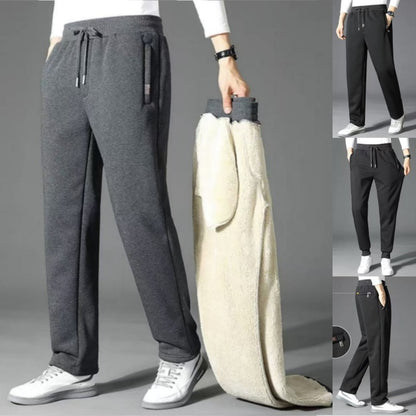 👖【Бестселър🔥】【M-5XL】Мъжки зимни панталони с агнешка вълна 2025, ежедневни топли спортни панталони